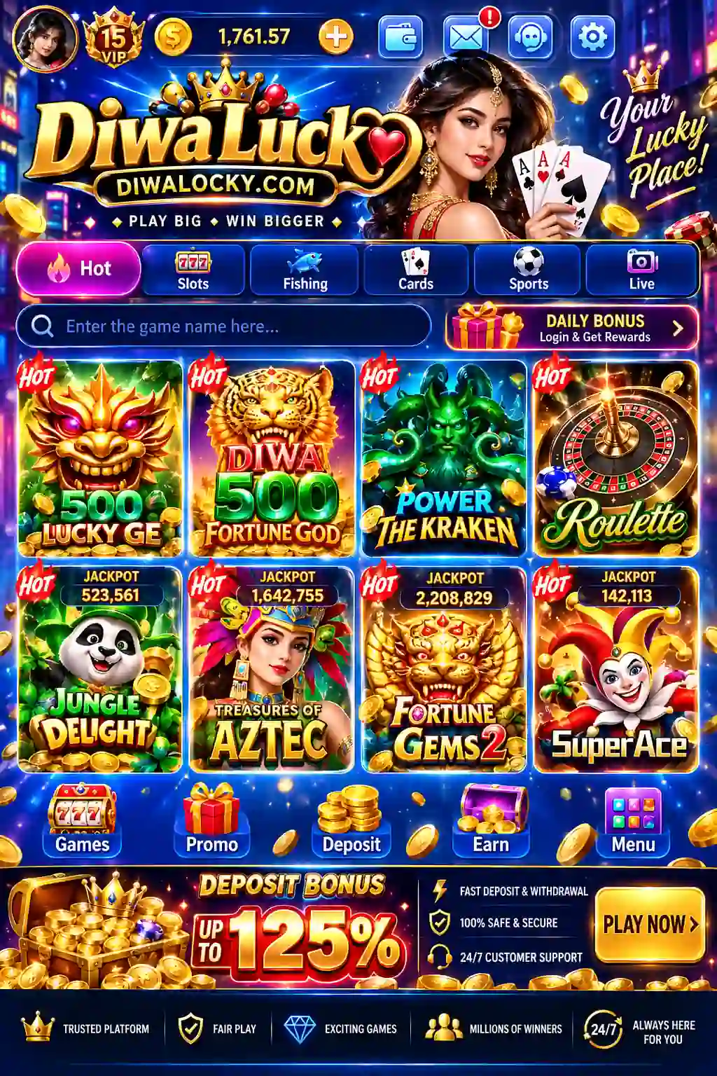 Diwa Lucky Game APK mobile interface